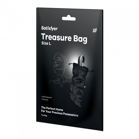 Черный мешочек для хранения игрушек Treasure Bag L - Satisfyer - купить с доставкой в Екатеринбурге