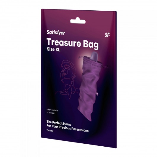 Фиолетовый мешочек для хранения игрушек Treasure Bag XL - Satisfyer - купить с доставкой в Екатеринбурге