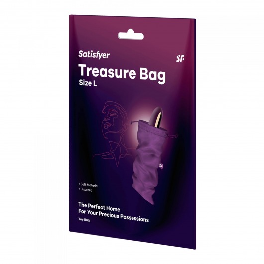 Фиолетовый мешочек для хранения игрушек Treasure Bag L - Satisfyer - купить с доставкой в Екатеринбурге