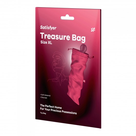 Розовый мешочек для хранения игрушек Treasure Bag XL - Satisfyer - купить с доставкой в Екатеринбурге