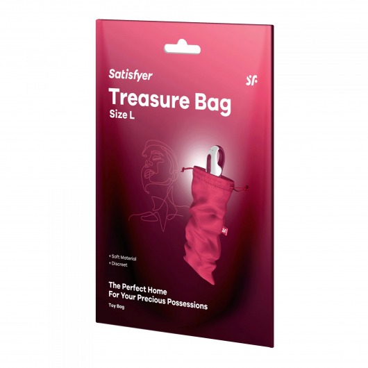 Розовый мешочек для хранения игрушек Treasure Bag L - Satisfyer - купить с доставкой в Екатеринбурге