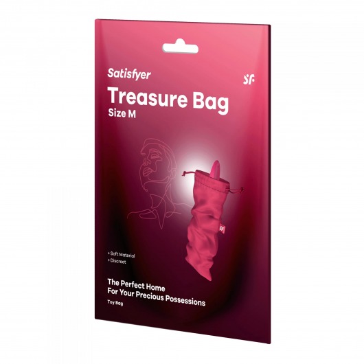 Розовый мешочек для хранения игрушек Treasure Bag M - Satisfyer - купить с доставкой в Екатеринбурге
