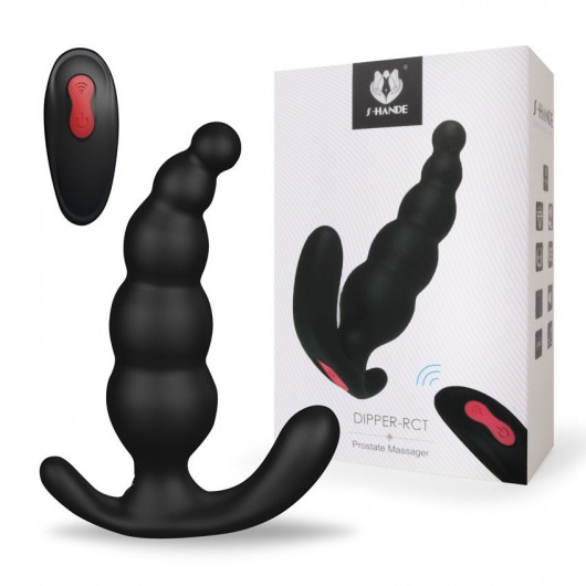 Черный анальный вибромассажер Dipper-RCT - 14,8 см. - S-HANDE