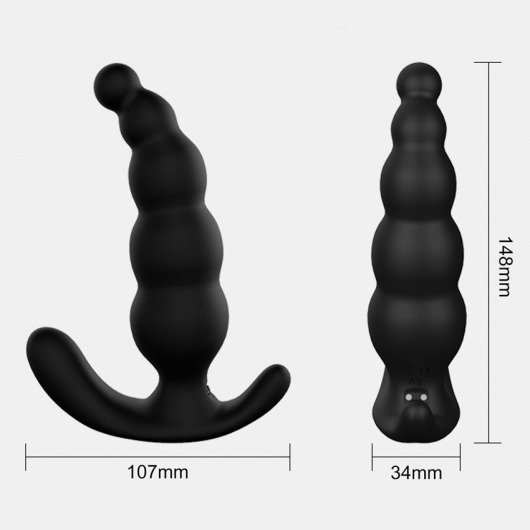 Черный анальный вибромассажер Dipper-RCT - 14,8 см. - S-HANDE