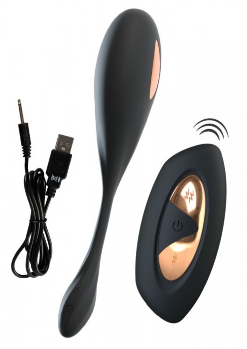 Черное виброяйцо RC Vibrating E-Stim Love Ball с электростимуляцией - Orion - купить с доставкой в Екатеринбурге