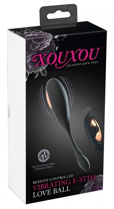 Черное виброяйцо RC Vibrating E-Stim Love Ball с электростимуляцией - Orion - купить с доставкой в Екатеринбурге