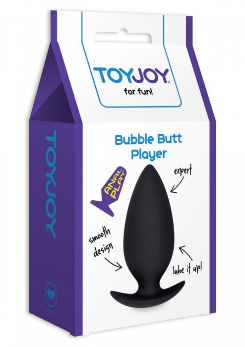 Большая черная силиконовая анальная пробка - 10,5 см. - Toy Joy
