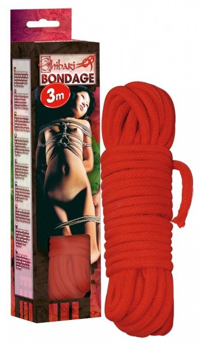 Красная веревка для бандажа - 3 м. - Orion - купить с доставкой в Екатеринбурге