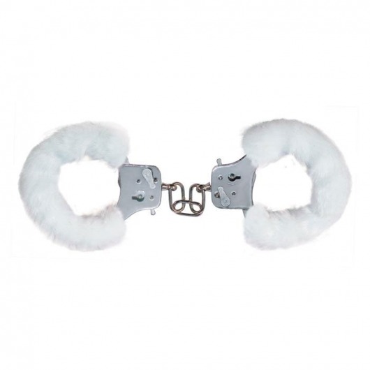 Меховые белые наручники - Toy Joy - купить с доставкой в Екатеринбурге