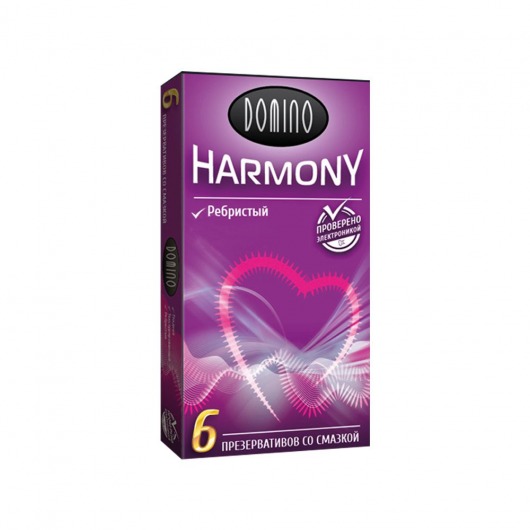 Презервативы с рёбрышками Domino Harmony - 6 шт. - Domino - купить с доставкой в Екатеринбурге