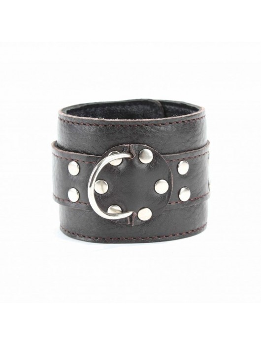 Коричневые оковы из мягкой кожи на металлической цепочке - БДСМ Арсенал - купить с доставкой в Екатеринбурге