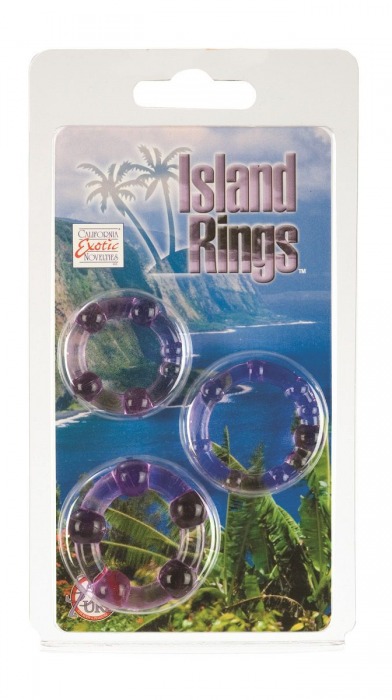 Набор из трех фиолетовых колец разного размера Island Rings - California Exotic Novelties - в Екатеринбурге купить с доставкой