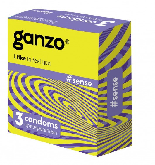 Тонкие презервативы для большей чувствительности Ganzo Sence - 3 шт. - Ganzo - купить с доставкой в Екатеринбурге