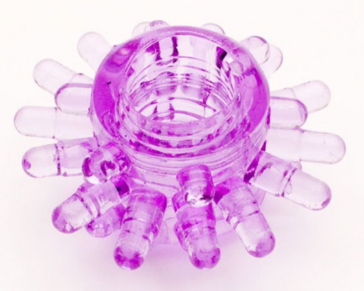 Фиолетовое гелевое эрекционное кольцо с шипиками - Toyfa Basic - в Екатеринбурге купить с доставкой