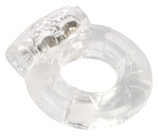 Толстое прозрачное эрекционное кольцо с вибратором - Toyfa Basic - в Екатеринбурге купить с доставкой