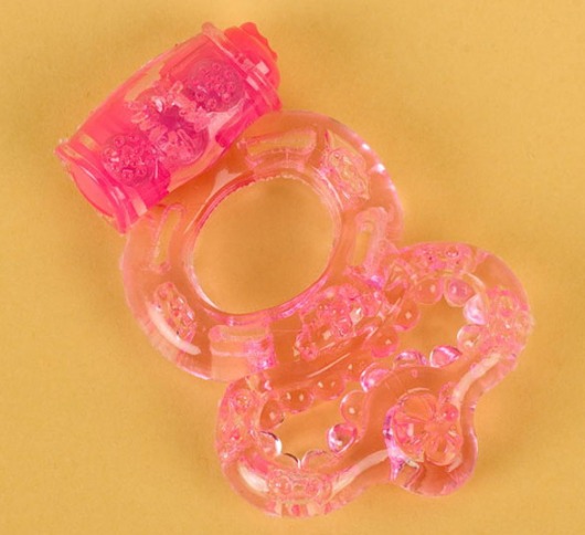 Розовое эрекционное кольцо с вибратором и подхватом - Toyfa Basic - в Екатеринбурге купить с доставкой