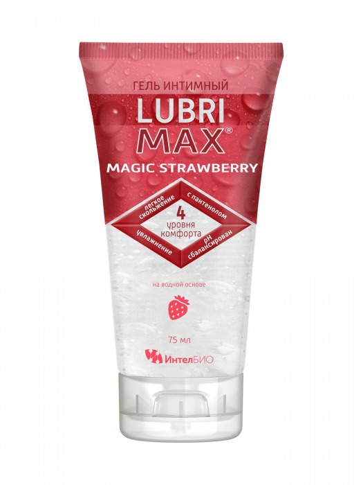 Интимный гель-смазка на водной основе Lubrimax Magic Strawberry - 75 мл. - ИнтелБИО - купить с доставкой в Екатеринбурге