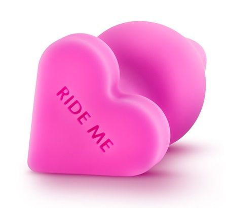 Розовый анальный плаг с основанием-сердечком NAGHTIER CANDY HEART RIDE ME - 10,6 см. - Blush Novelties - купить с доставкой в Екатеринбурге