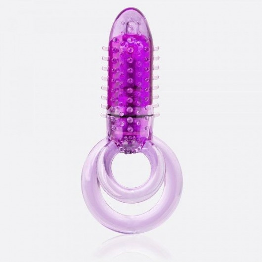 Фиолетовое виброкольцо с подхватом мошонки DOUBLE O 8 PURPLE - Screaming O - в Екатеринбурге купить с доставкой