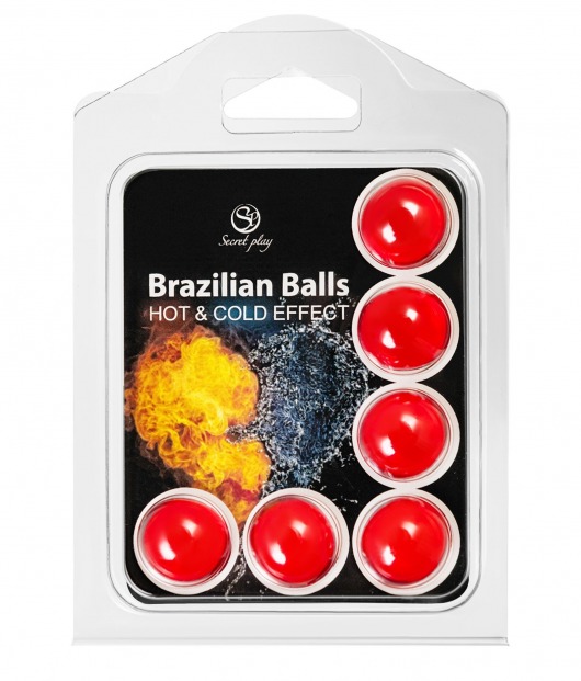 Набор из 6 шариков с массажным маслом Brazilian Balls с охлаждающим и разогревающим эффектом - Secret Play - купить с доставкой в Екатеринбурге