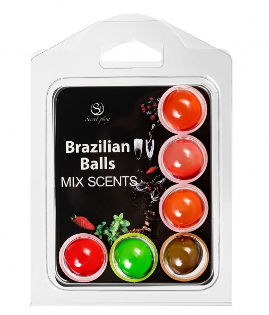 Набор из 6 шариков с ароматизированными массажными маслами Brazilian Balls - Secret Play - купить с доставкой в Екатеринбурге