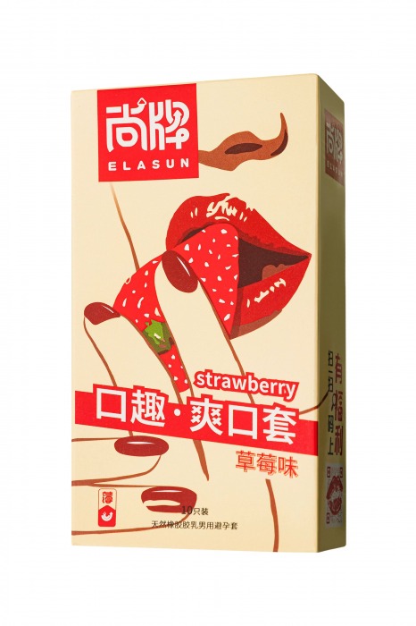 Презервативы Elasun Strawberry с аромато клубники - 10 шт. - Elasun - купить с доставкой в Екатеринбурге