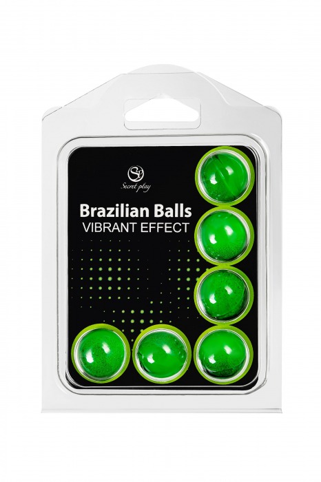 Набор из 6 шариков с массажным маслом Brazilian Balls с эффектом вибрации - Secret Play - купить с доставкой в Екатеринбурге