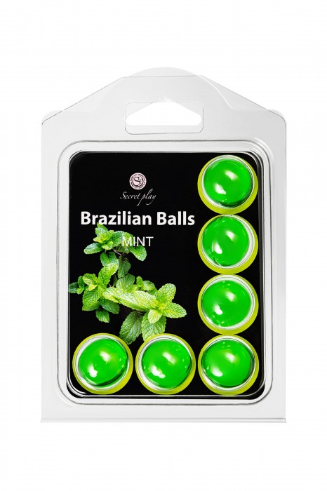 Набор из 6 шариков с массажным маслом Brazilian Balls с ароматом мяты - Secret Play - купить с доставкой в Екатеринбурге