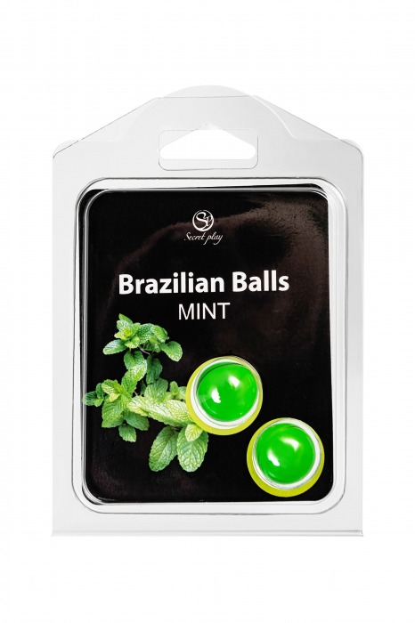 Набор из 2 шариков с массажным маслом Brazilian Balls с ароматом мяты - Secret Play - купить с доставкой в Екатеринбурге