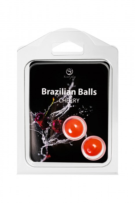 Набор из 2 шариков с массажным маслом Brazilian Balls с ароматом вишни - Secret Play - купить с доставкой в Екатеринбурге