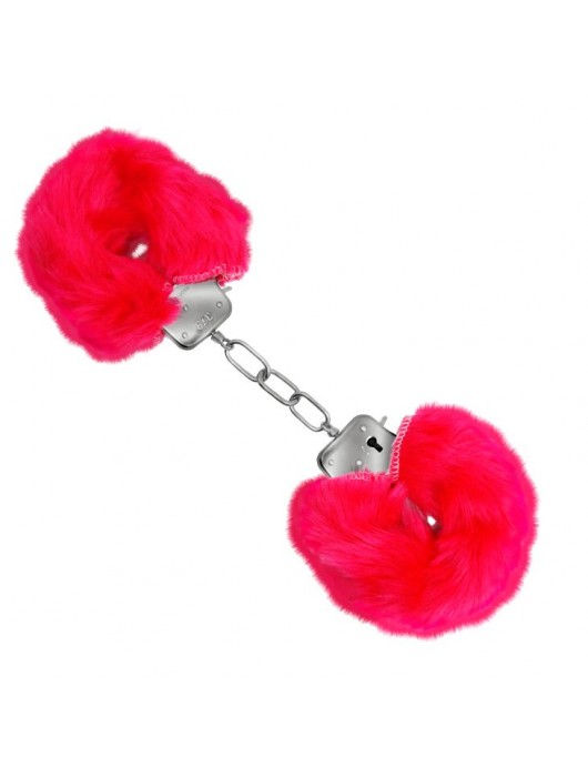 Красные меховые наручники Love с ключиками - Baile - купить с доставкой в Екатеринбурге