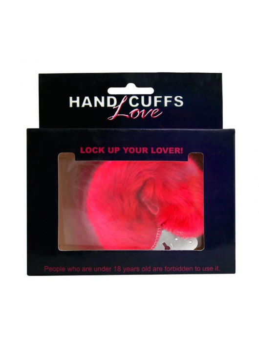 Красные меховые наручники Love с ключиками - Baile - купить с доставкой в Екатеринбурге