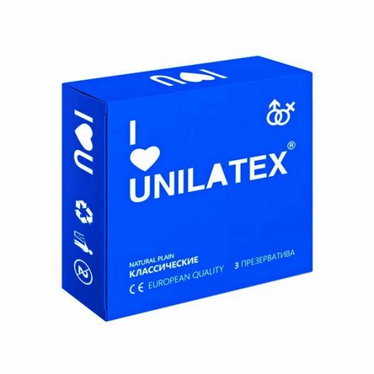 Классические презервативы Unilatex Natural Plain - 3 шт. - Unilatex - купить с доставкой в Екатеринбурге