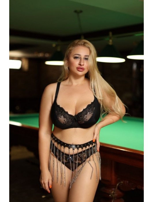 Черно-серебристая портупея-юбка plus size с цепочками - БДСМ Арсенал - купить с доставкой в Екатеринбурге