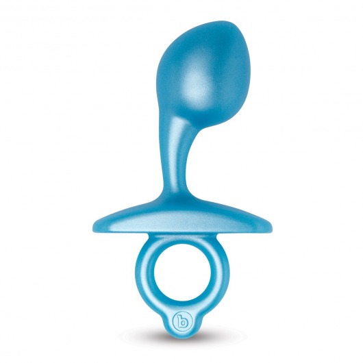 Голубая анальная пробка для массажа простаты Bulb Silicone Prostate Plug - 10,7 см. - b-Vibe - в Екатеринбурге купить с доставкой