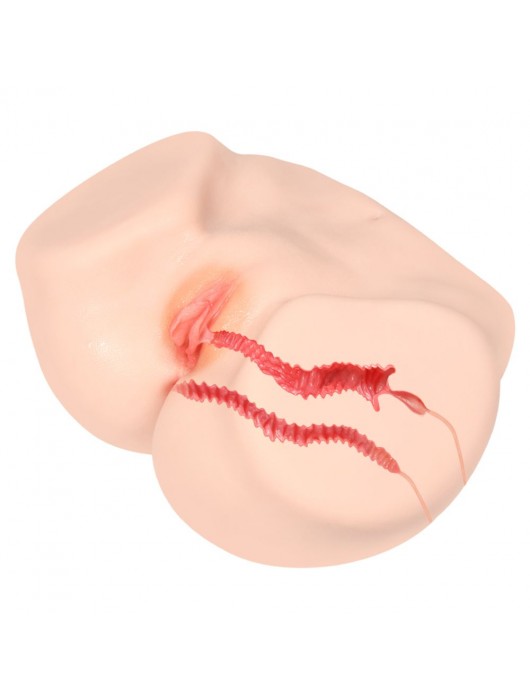 Телесный полуторс с двойным слоем материала и вибрацией Vanilla Onahole Real Vagina - KOKOS - в Екатеринбурге купить с доставкой