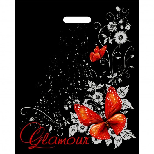 Черный пакет Glamour с вырубной ручкой (38х47 см) - Сима-Ленд - купить с доставкой в Екатеринбурге
