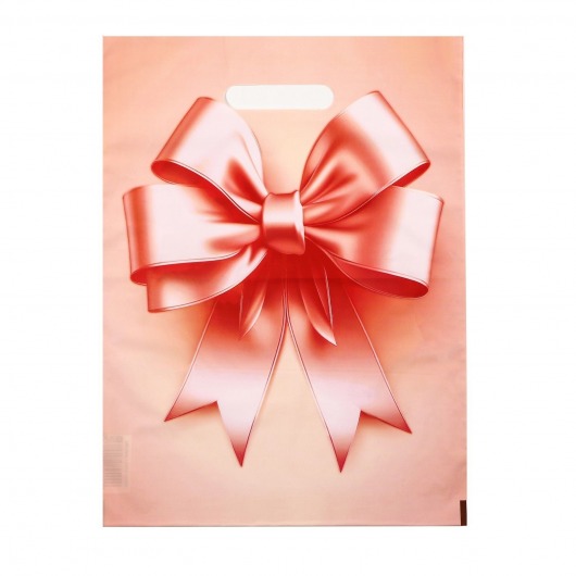 Пакет с принтом в виде банта с вырубной ручкой (30х40 см) - Сима-Ленд - купить с доставкой в Екатеринбурге