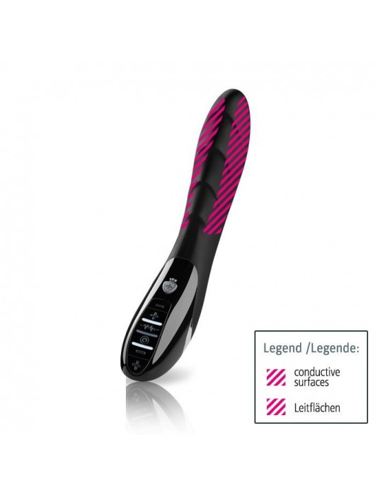Вибратор с электростимуляцией Sizzling Simon Black Edition - 27 см. - MyStim - купить с доставкой в Екатеринбурге