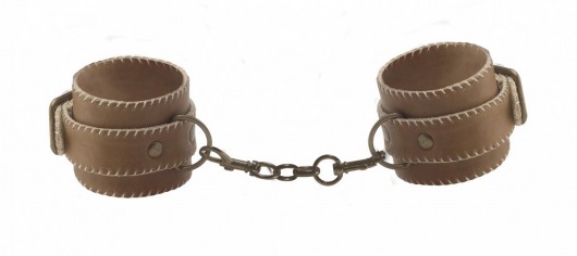 Кожаные наручники OUCH! Brown - Shots Media BV - купить с доставкой в Екатеринбурге