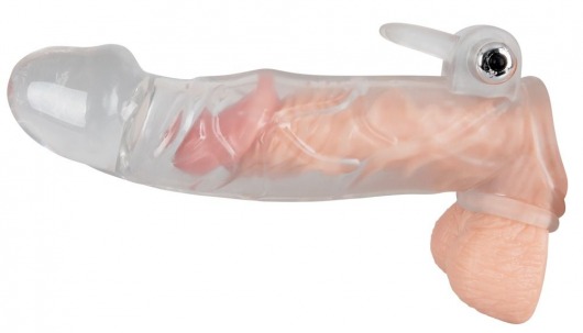 Насадка на пенис с клиторальным вибростимулятором Crystal Skin - Orion - в Екатеринбурге купить с доставкой