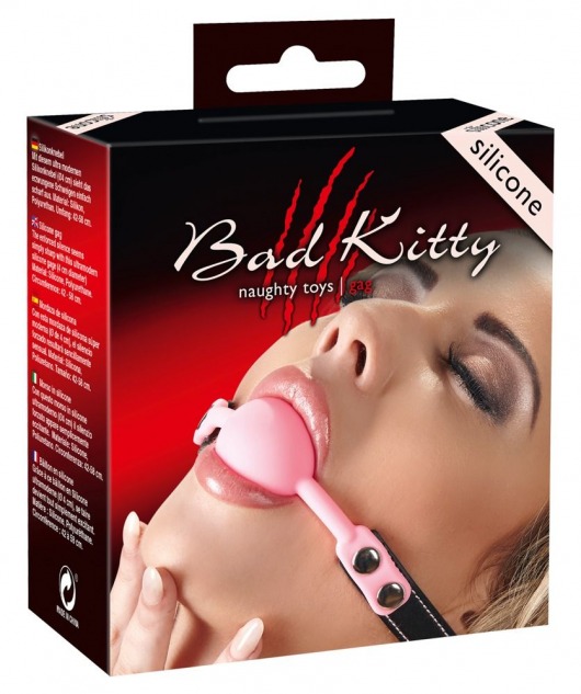 Силиконовый кляп-шар розового цвета Bad Kitty - Orion - купить с доставкой в Екатеринбурге