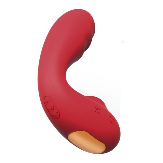 Красный вибратор с вакуумной стимуляцией и нагревом Tara - BeYourLover