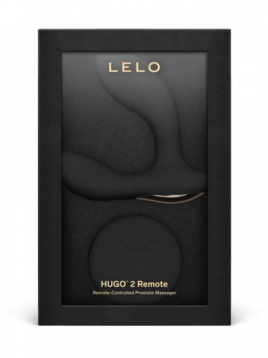 Черный вибромассажер простаты с пультом ДУ Hugo 2 Remote - Lelo - в Екатеринбурге купить с доставкой