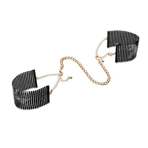 Чёрные дизайнерские наручники Desir Metallique Handcuffs Bijoux - Bijoux Indiscrets - купить с доставкой в Екатеринбурге