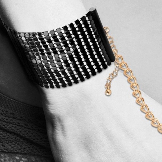 Чёрные дизайнерские наручники Desir Metallique Handcuffs Bijoux - Bijoux Indiscrets - купить с доставкой в Екатеринбурге