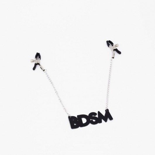 Зажимы на соски с кожаной подвеской BDSM - Crazy Handmade - купить с доставкой в Екатеринбурге