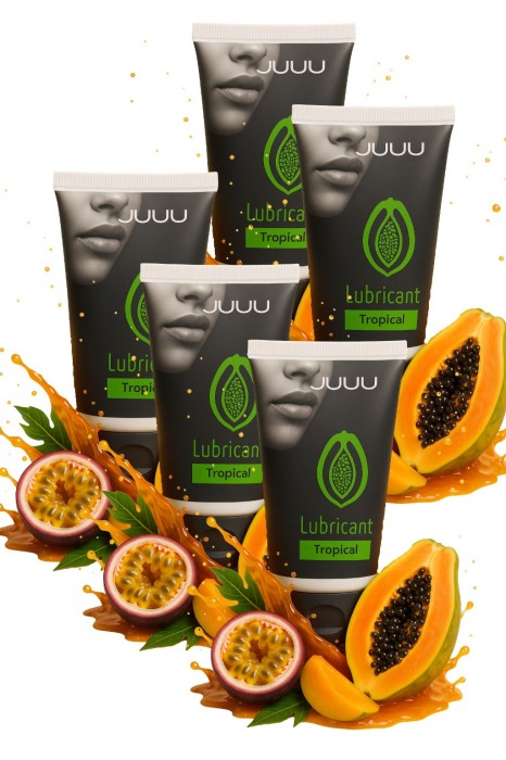 Набор из 5 съедобных лубрикантов JUJU со вкусом тропических фруктов - JuJu - купить с доставкой в Екатеринбурге