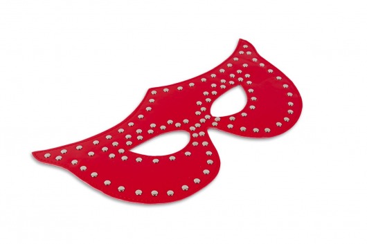 Таинственная красная маска с заклёпками - Пикантные штучки - купить с доставкой в Екатеринбурге