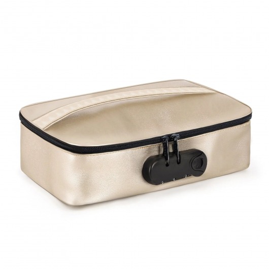 Золотистая сумочка для хранения игрушек Discreet Box - Dorcel - купить с доставкой в Екатеринбурге